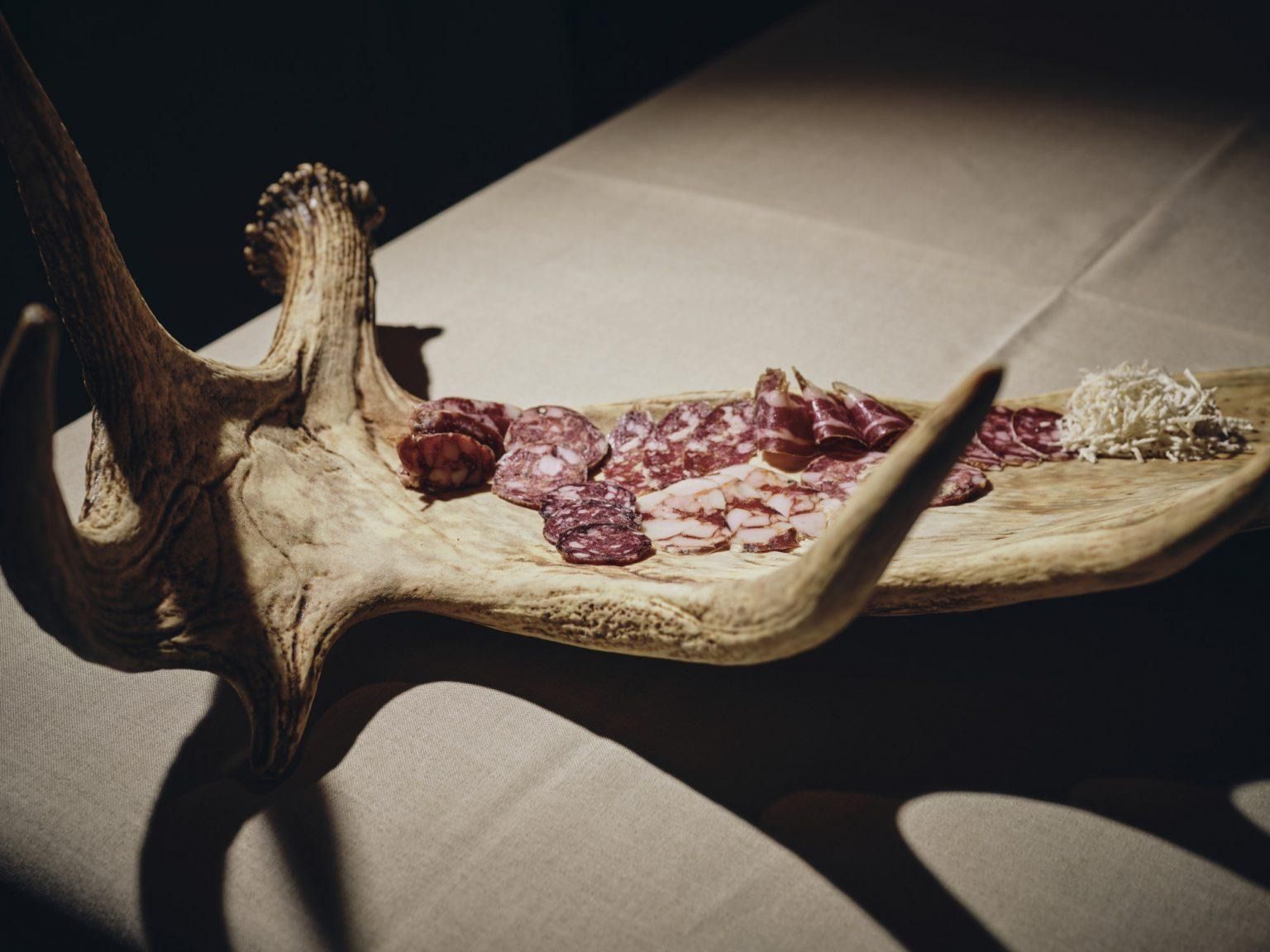 horn with venison salami